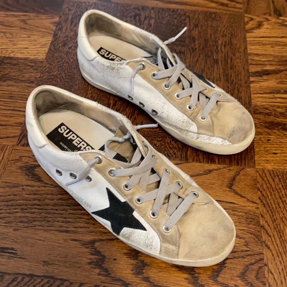 Golden goose super star size 39 tan white black star